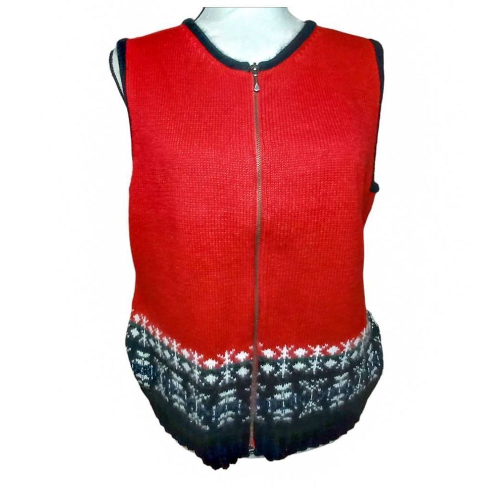 Crazy Horse Liz Claiborne vintage red vest Size L